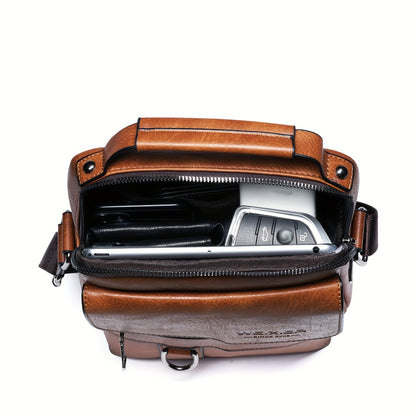 Men's New Shoulder Bag, Crossbody Bag For Men Messenger Bag Handbag, PU Leather Purse Messenger Crossbody Bags Casual New Product With Card Bag, PU Material With Card Holder Wallet